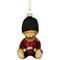 Northlight Glittered Teddy Bear Soldier Glass Christmas Hanging Ornament - 4" - Red and Black